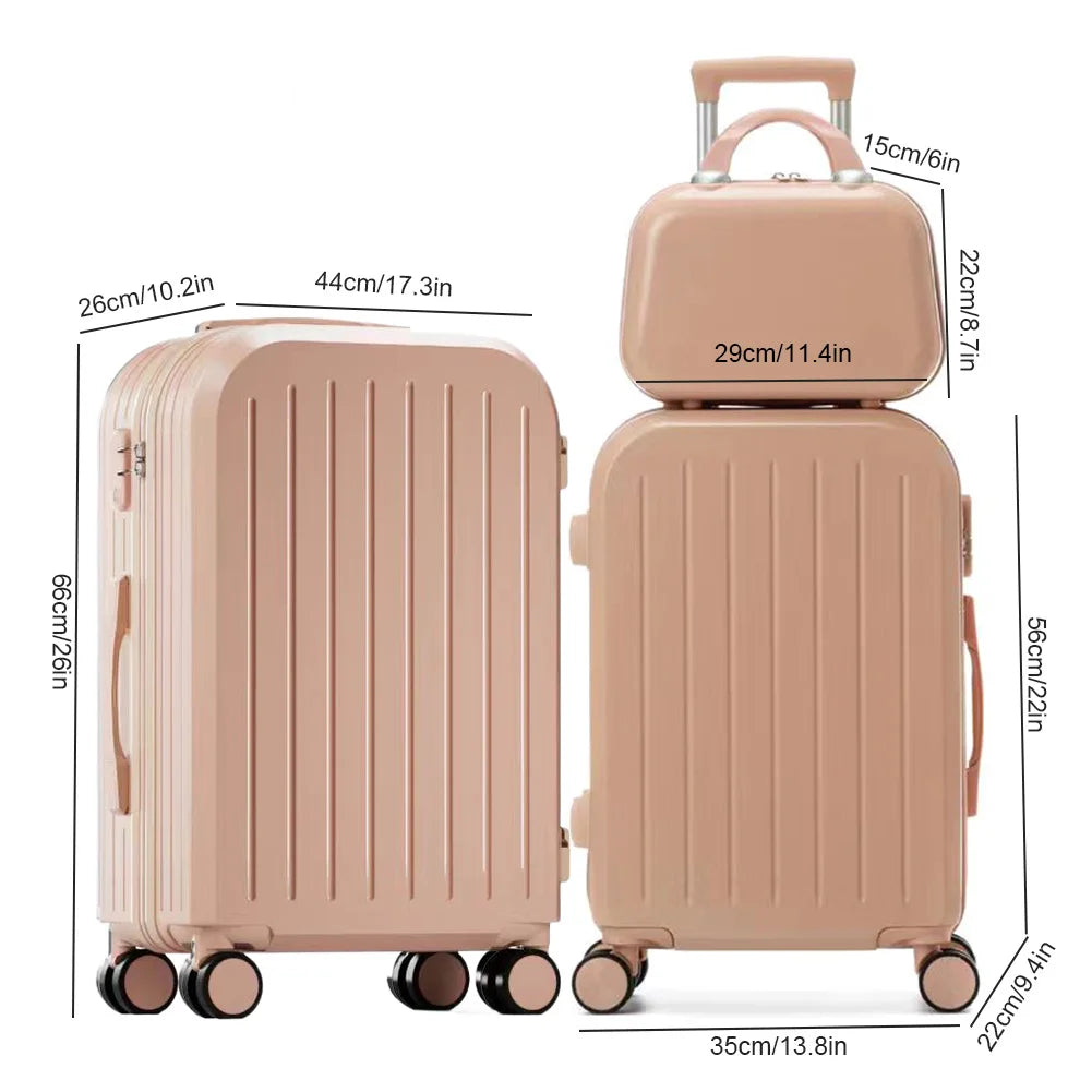 12/20/24 In Combination Suitcase USB Charging Port with Cup Holder Large Capacity Trolley Case Travel Luggage Bag with TSA Lock