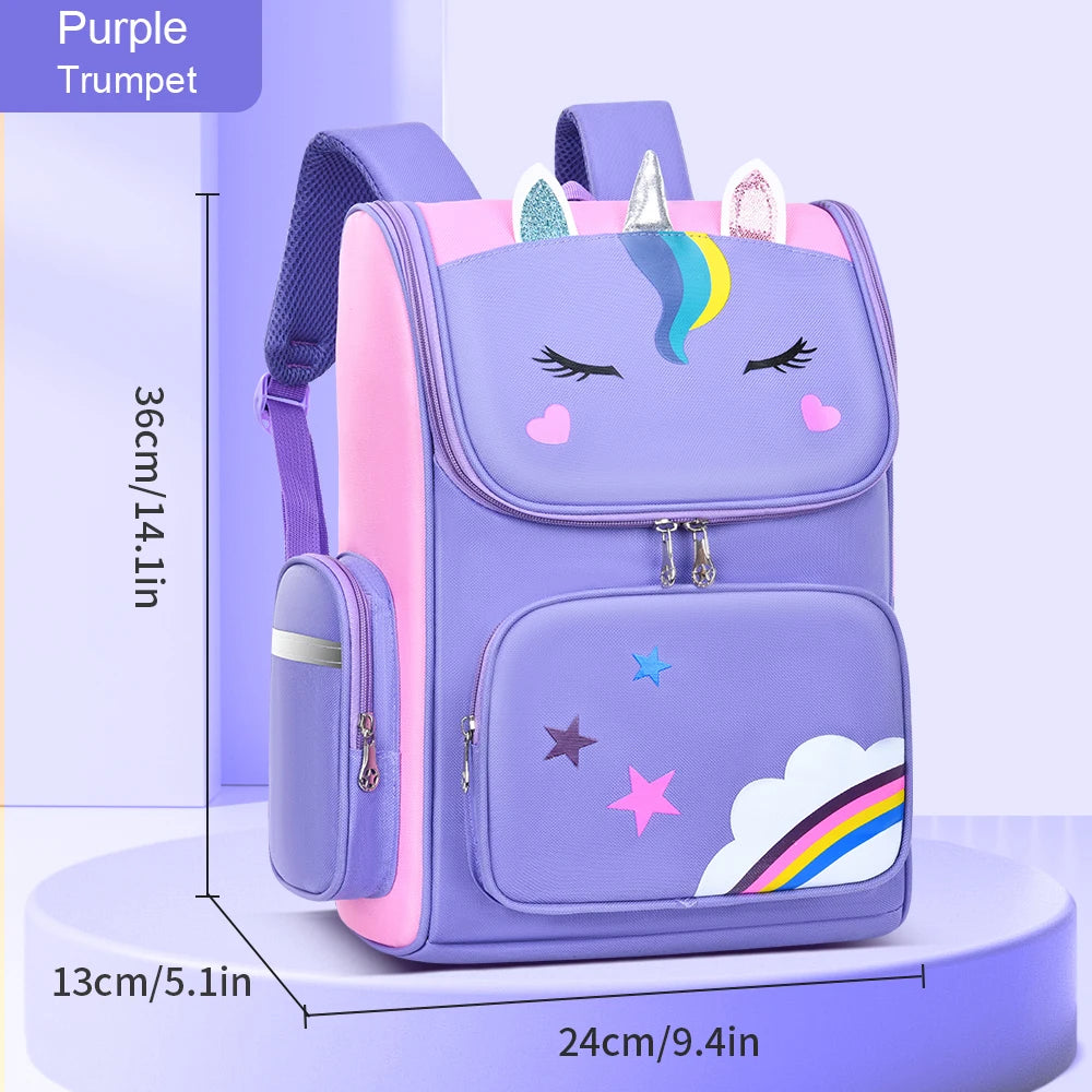 Children's Elementary School Students Schoolbag Girls 1,2,3,4,5,6 Grades 6-12 Years Old Shoulders Backpack Cute Waterproof Light