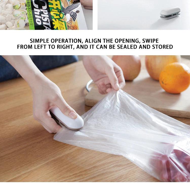 Mini Heat Sealer Portable Kitchen Accessories Tools Storage Plastic Bag Sealer Snacks Sealing Clip Mini Sealing Machine Bag Clip