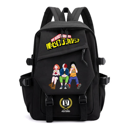 My Hero Academia cartoon backpack for primary and secondary school students black girl bag kids back to school gift