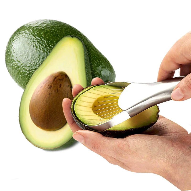 Avocado Slicer 2 In 1 Stainless Steel Avocado Cutter Peeler Knife Pitaya Kiwi Slicer Peeler Kitchen Gadget Fruit Vegetable Tools