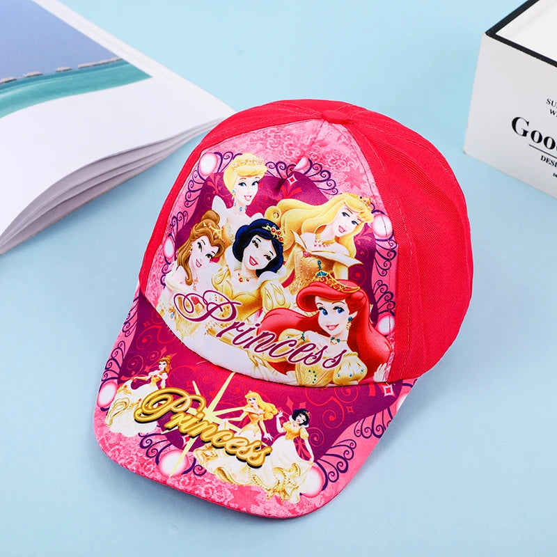 Disney New Anime Frozen Minnie Mouse Kids Brand Hat Boy Girl Travel Caps Spiderman Mickey Baby Caps Figure Gift Toys 3-8Y