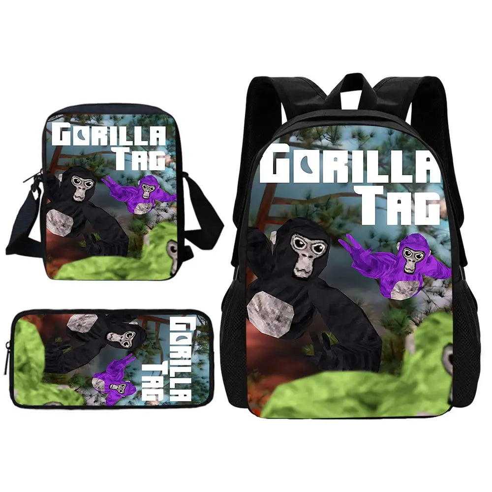 Novelty Cool Gorilla tag Child School Backpack With Shoulder Bag Pencil Bags School Bags for Boys Girls Best Gift