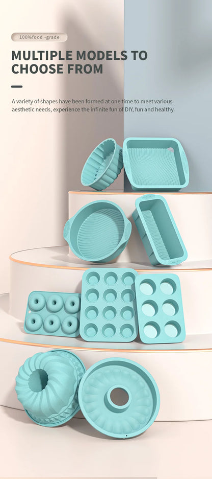 3D Silicone Cake Mold Decorating Tool DIY Pastry Baking Tools for Cake Pan Kitchen Fluted Tube Pan Bakeware Airfryer Accessories