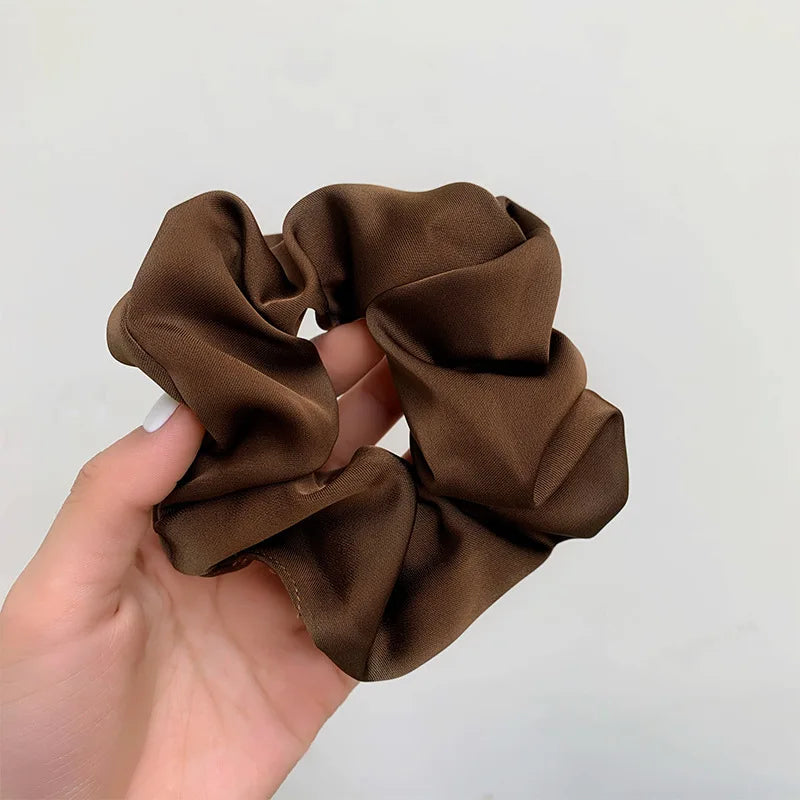 Korean Silk Oversized Scrunchie For Women Elastic Hair Bands Ponytail Holder Elegant Satin Ponytail Hair Rope Hair Tie Accessory