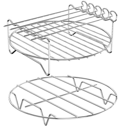 Air Fryer Stainless Steel Rack Tray&Steaming Racks Air Fryer Tools Baking Pan BBQ Gril Baking Cooker Accessories Cooking Tools