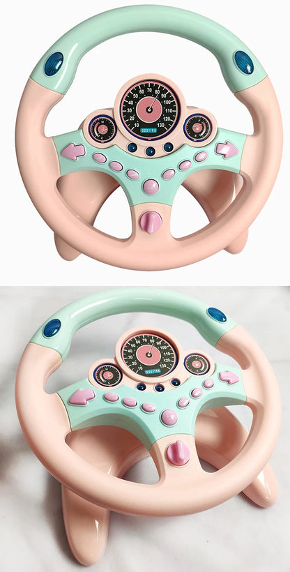 Kids Electric Simulation Steering Wheel Toy With Light And Sound Educational Children Co-Pilot Children'S Car Toy Vocal Toy Gift