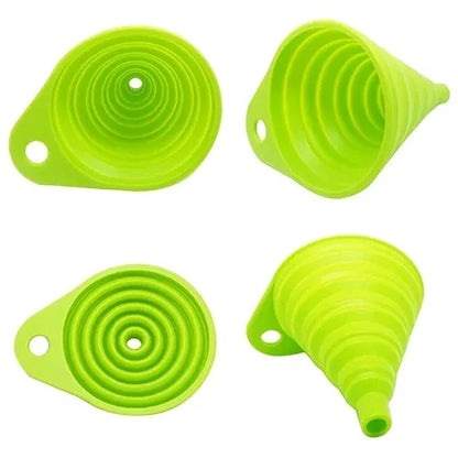 mini Foldable Funnel Silicone Collapsible Portable Funnels for Fuel Hopper Beer Oil Kitchen Accessories Tools  Items