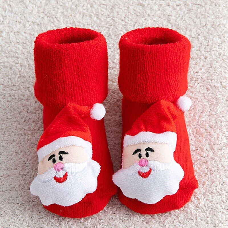 Kids Children's Socks for Girls Boys Thicken Print Cotton Toddlers Baby Christmas Socks for Newborns Infant Short Socks