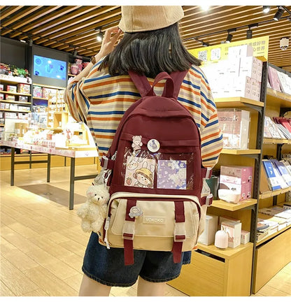 Kawaii Women Backpack Waterproof School Bag For Teenager Girl Student Bookbag Laptop Rucksack Cute Female Travel Bagpack Mochila