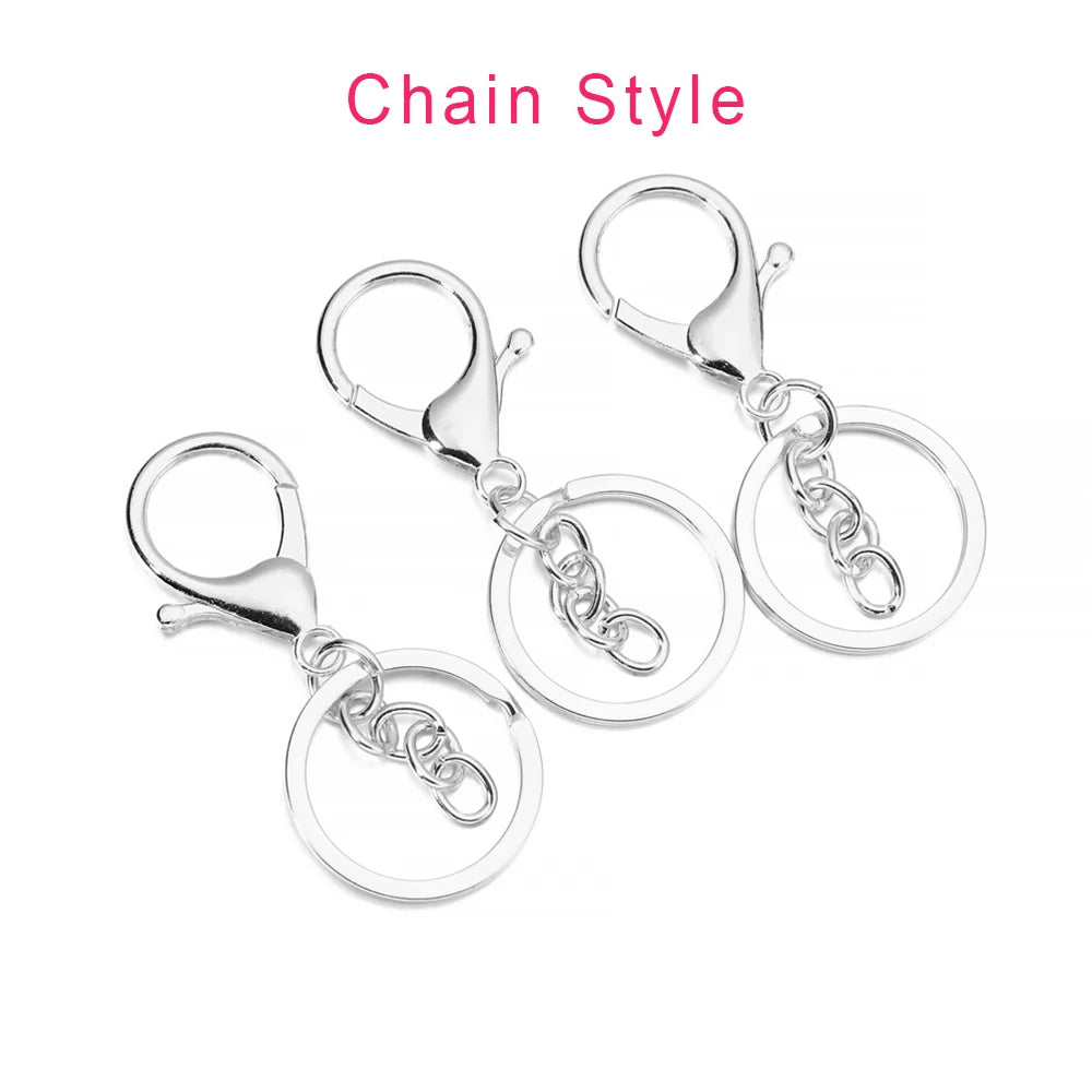 5pcs/lot Key Ring 30mm Keychain Long 70mm Lobster Clasp Key Hook Keyrings For Jewelry Making Finding DIY Key Chains Accessories