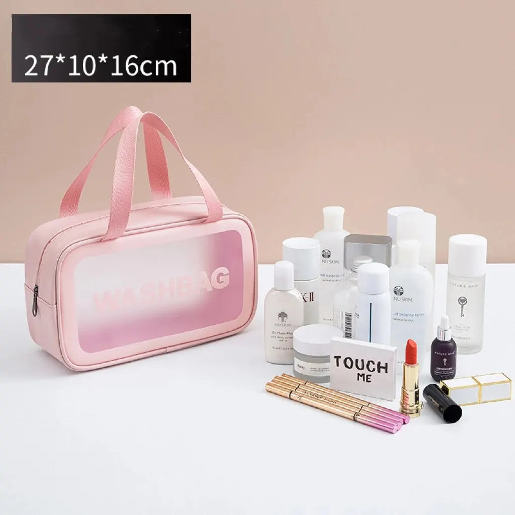 Pu Frosted Clear Makeup Box Waterproof Travel Toiletry Bag Large Capacity Portable Bath Storage Bag Children's Lunch Bag