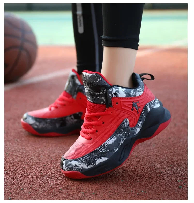 2024 New Boys Brand Basketball Shoes for Kids Sneakers Thick Sole Non-slip Children Sports Shoes Child Boy Basket Trainer Shoes