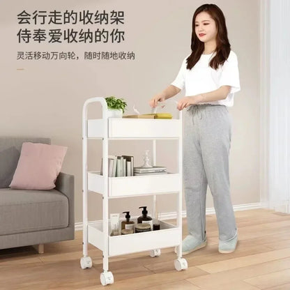 Multi-Layer Trolley Rack Kitchen Floor Bedroom Baby Snacks Mobile Bathroom Bathroom Storage Storage Rack