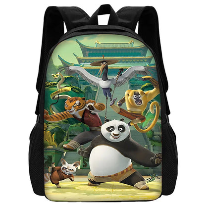 Cartoon Kung Fu Panda Child School Backpack With Shoulder Bag Pencil Bags School Bags for Boys Girls Best Gift