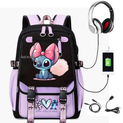 Hot Disney Lilo Stitch Backpack Girls Boys Student Teenager Back To School Rucksack Schoolbag Leisure Bag Women Mochilas Escolar