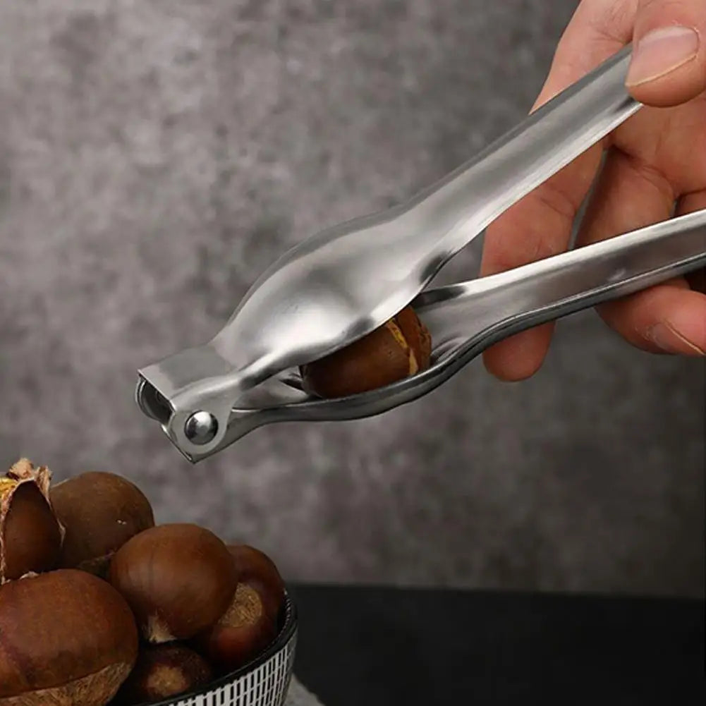 Stainless Steel Quick Chestnut Opener Quick Clip Walnut Pliers Cutter Opener Nut Cracker Sheller Kitchen Tools 2 in1 Nut Cracker