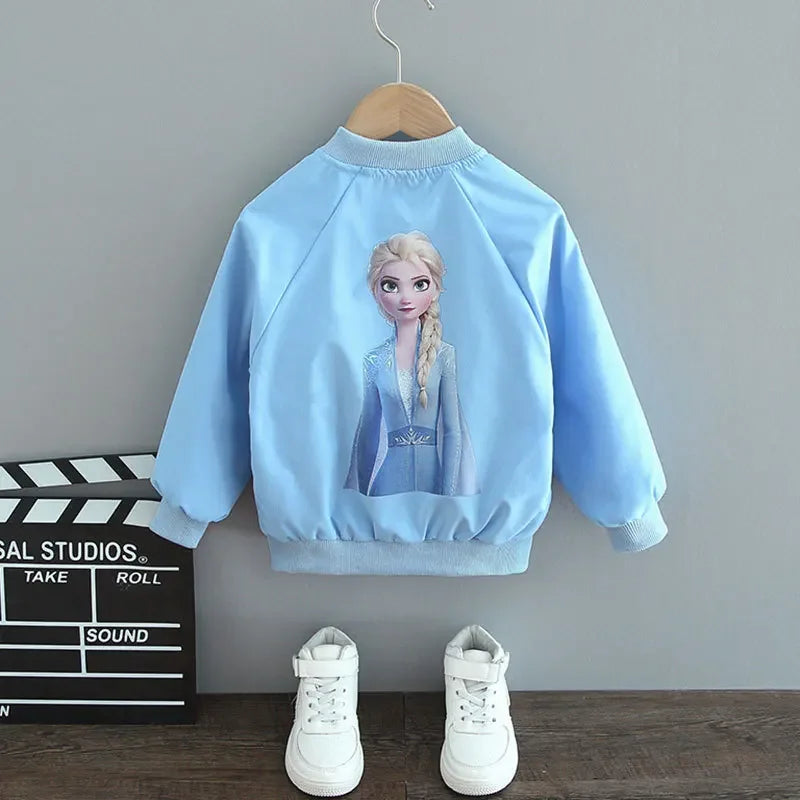 Baby Girls Spring Autumn Frozen Jacket Coats Clothes Little Girls Cartoon Elsa Anna With Hooded Collar Sweatshirt Kids Clothing