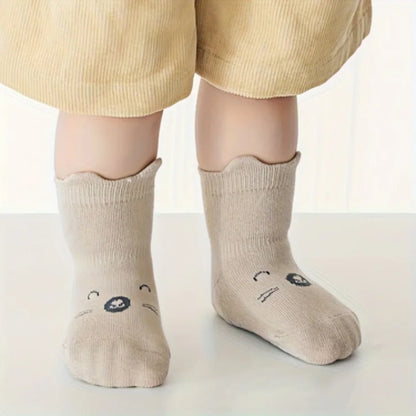 3 Pairs of Soft, Breathable, Non-Slip Baby Floor Socks with Grips - Anti-Slip Crew for Infants, Toddlers, Boys, and Girls - Comf