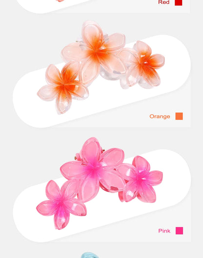 New Versatile Bright Oil French Retro Frangipani Hairpin Simple Fashionable Shark Clip Hair Accessories