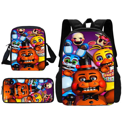 Cartoon Five Night At Freddy Child School Backpack With Shoulder Bag Pencil Bags School Bags for Boys Girls Best Gift