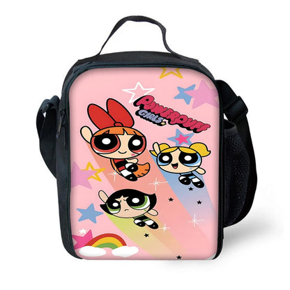 3 pcs set Cute Anime Powerpuffs Girlss Child School Backpack with Lunch Bags ,Pencil Bags ,School Bags for Boys Girls Best Gift