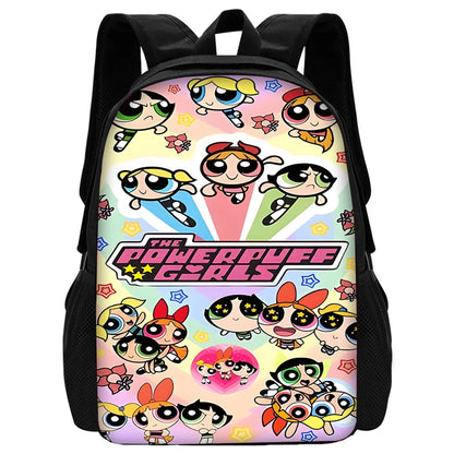 3 pcs set Cute Anime Powerpuffs Girlss Child School Backpack with Lunch Bags ,Pencil Bags ,School Bags for Boys Girls Best Gift