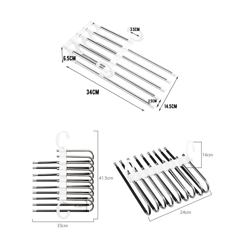 Folding Pants Storage Multifunctional Hanger for Pant Rack Hanger Clothes Organizer Hangers Save Wardrobe Space Bedroom Closets