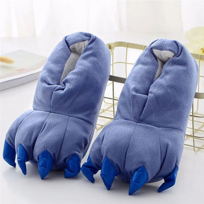 Animal Christmas Paw Slippers Super Soft Floor Noise Slippers Kids Boys Home Shoes Winter Warm Plush Slipper Women Indoor Shoes