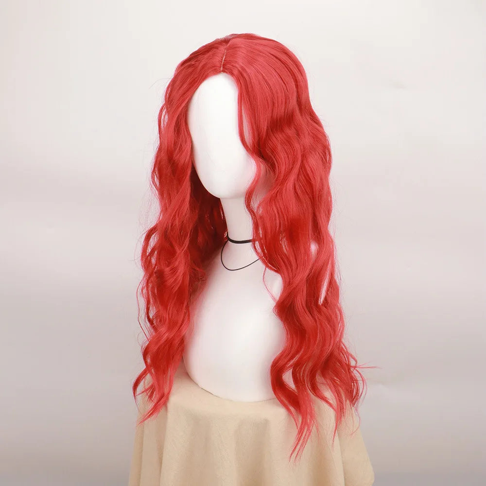 Red clothing descendants 4 new girls Halloween dressing clothing children's movie "Little Red Rise" birthday dress kit wig