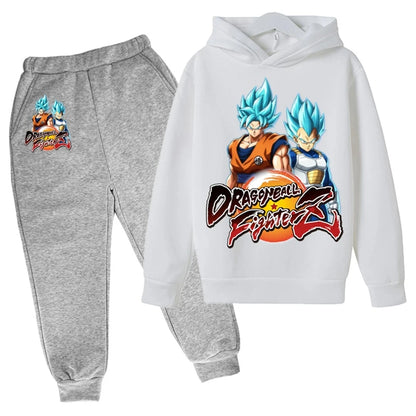 Winter Dragon Ball hoodies for boys and girls, children's cartoon Goku sweatshirts, outdoor sports children's simple fashion top