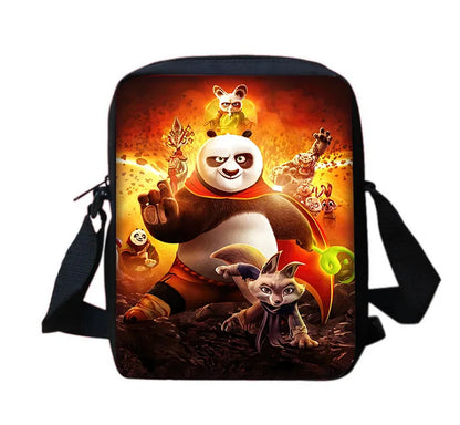 Cartoon Kung Fu Panda Child School Backpack With Shoulder Bag Pencil Bags School Bags for Boys Girls Best Gift