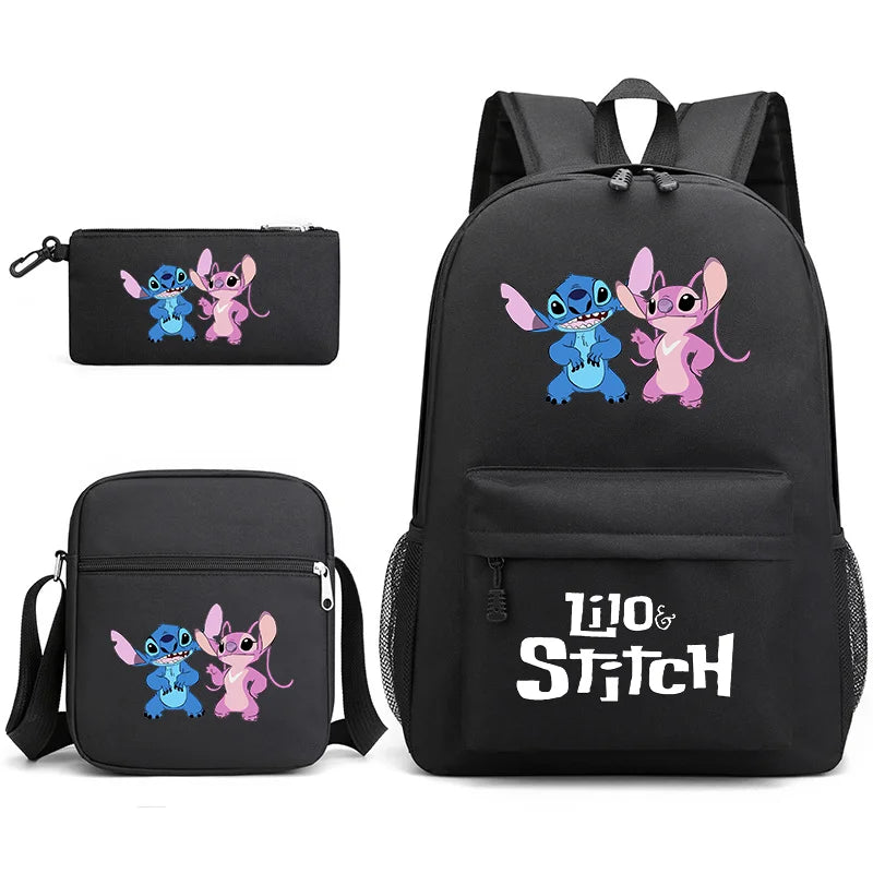 Disney Lilo Stitch 3Pcs/Set Bookbag Kids Backpack Boys Girls School bags Daily Backpacks Mochilas Shoulder Bag Set