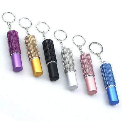 Empty Spray Tank Crystal Keychain Mini Reusable Portable Edc Outdoor Safety Protection Self Defense Keychain Accessories Travel