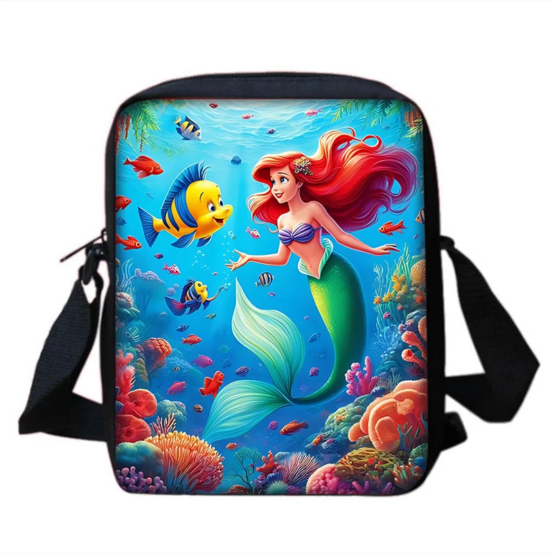 3Pcs Set Cute Princess Ariel Child Backpacks Shoulder Bag Pencil Case Pupil Large Capacity School Bags for Boys Girls Best Gift