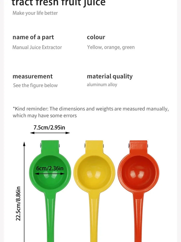 Home Manual Lemon Squeezer Aluminum Alloy Hand Pressed Orange Fruit Juicer Portable Practical Kitchen Tools Mini Blender