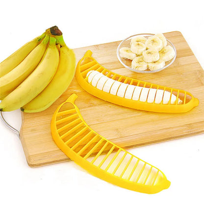 Kitchen Gadgets Plastic Banana Slicer Cutter Fruit Vegetable Tools Salad Maker  Chopper    Cooking Cut