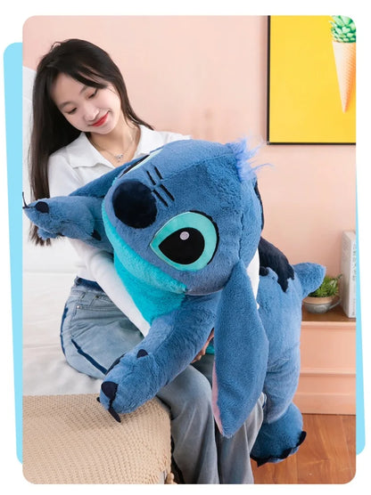 Puppy Stitch Doll Blue Stitch Plush Long Pillow Toys Girl Sleeping Leg Clamping Plushies Doll Children's Birthday Pillow Gift