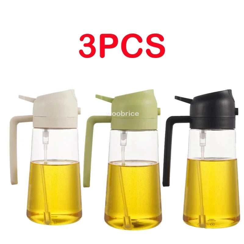 2 in 1 Spray for Olive Oil Spray Sprayer Dispenser Bottle Comfortable Handle Design for Barbecue Air Frying Pan Oven Camping