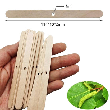 50PCS Wooden Candle Wick Holders Simple Aromatherapy Candles Bars Holders for Candle Making Fixing Tool with Hole Wooden Stick