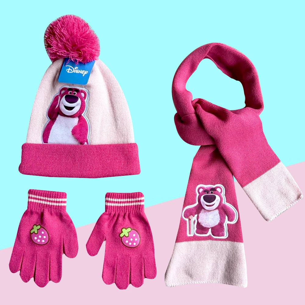 New Autumn Winter Children Hat Elsa Classics Disney Princess Cartoon Cap Scarf Hat Glove Warm knitted hat Girl Christmas Hat