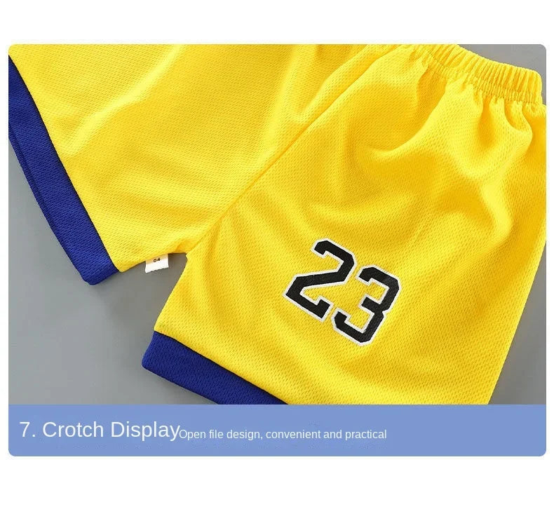 Children's T-shirt Basketball Suit Outdoor Sports Breathable Pure Cotton Sports T-shirt