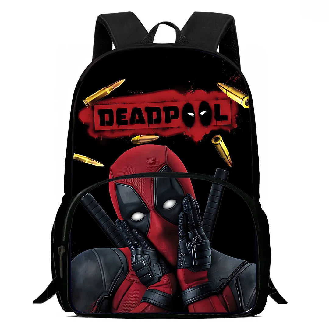 3Pcs Set Deadpools Heroes Child Backpacks Shoulder Bag Pencil Case Pupil Large Capacity School Bags for Boys Girls Best Gift