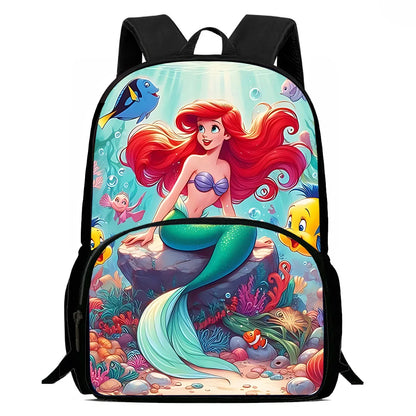 3Pcs Set Cute Princess Ariel Child Backpacks Shoulder Bag Pencil Case Pupil Large Capacity School Bags for Boys Girls Best Gift