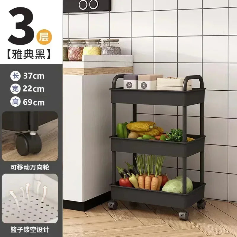 Multi-Layer Trolley Rack Kitchen Floor Bedroom Baby Snacks Mobile Bathroom Bathroom Storage Storage Rack