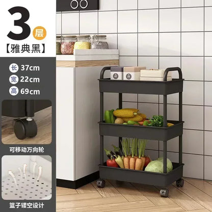 Multi-Layer Trolley Rack Kitchen Floor Bedroom Baby Snacks Mobile Bathroom Bathroom Storage Storage Rack