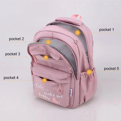 Girl Children Backpack School Bag Back Pack Pink For Kid Child Teenage Schoolbag Primary Kawaii Cute Waterproof Little Class Kit