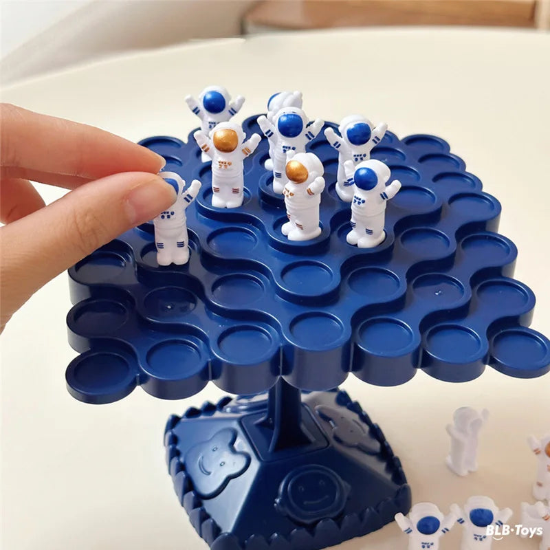 Kid Astronaut Balance Tree Math Board Game Frog Swing Stack Balance Game for Two Player Party Family Tabletop Puzzle Toy Gift