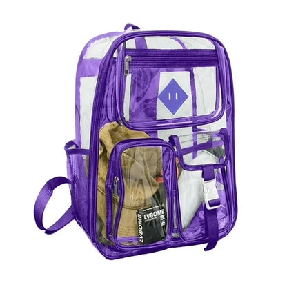 Large Clear Backpack Heavy Duty Stadium Approved Girls Backpack Waterproof Pvc Transparent Backpacks for Girls