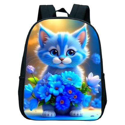 Cute Cat Print Backpack For Preschool Children Kitten Pattern School Bags Lightweight Boys Girls Kindergarten Backpack Kids Gifs